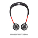 USB Rechargeable Wearable Portable Mini Hand Free Fan Neckband Fan (Black)