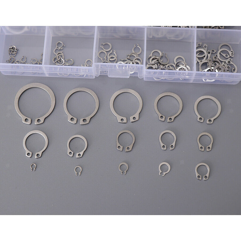 225Pcs Steel External Circlip Retaining Ring Snap Ring Assortment Kit Ã¯Â¼Å’For