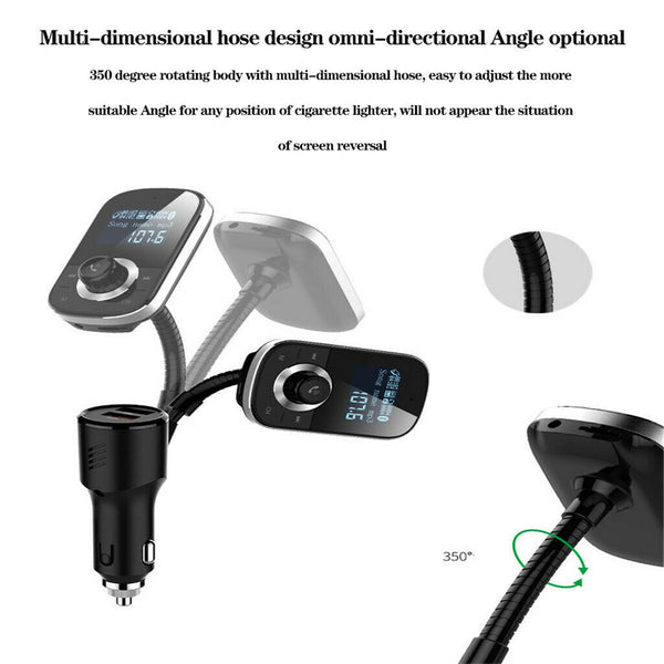 1.44" LCD Screen Bluetooth4.1 FM Transmitter W/Voice Navigation Music Player