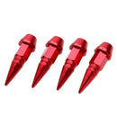4pcs Aluminum Spike Shaped Car Bike Tyres Tire Valve Stem Dustproof Caps Cover