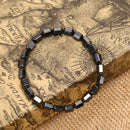 Natural Magnetic Hematite Black Beads Health Care Bracelet Bangles Men Jewelr-