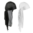 2x Trendy Color Du-Rag Wave Cap Durag Headwrap with Long Wide Strap