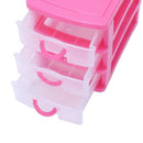 Mini translucent Drawer type plastic Storage Boxï¼ˆrose red 3 Layersï¼‰