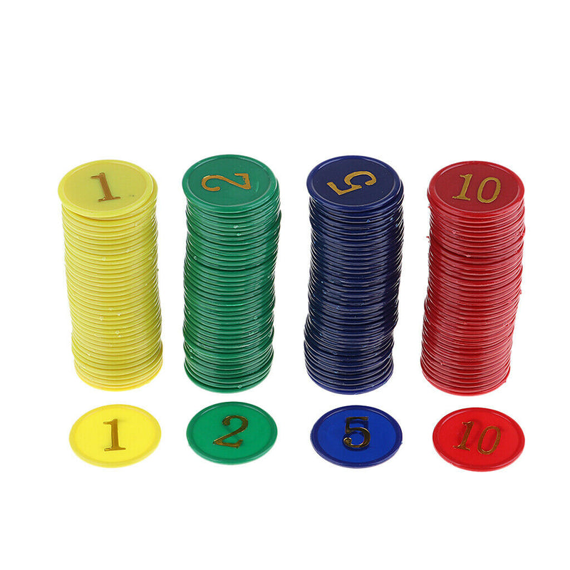 160 Pieces Game Chips Money for Recreation Casino Poker Mahjong Word Plate Games