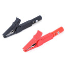 2Pcs 55mm alligator clip with 2pcs 4mm banana plug Black and Red FT