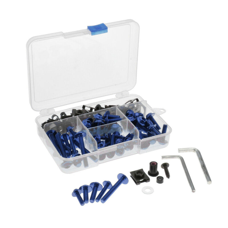 1 Set Blue M6 M5 Fairing Bolts Fastener Clip Screw Nut Kit for Motorcycles