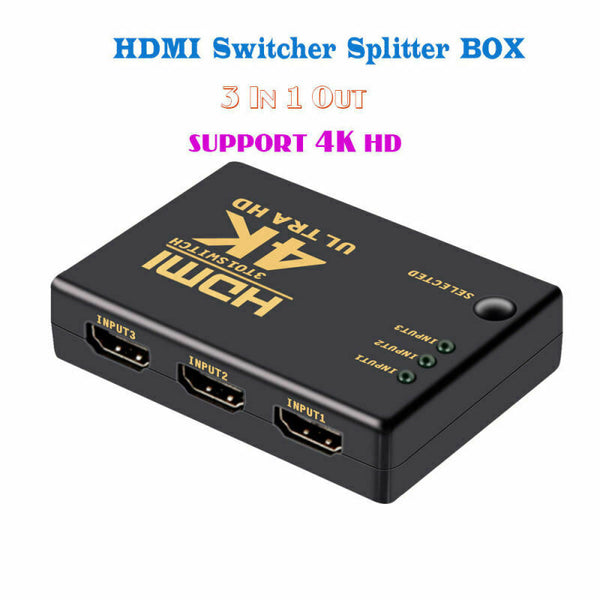 3 in 1Out HDMI Switch Switcher Selector Splitter 3 Port Hub Box For HDTV HD CYX