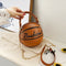 Round Shoulder Bag Women Chain Messenger Handbag (Basketball Light Brown)