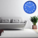 25cm Super Quite Clock Non Ticking Quartz Wall Clock Home Decor Blue