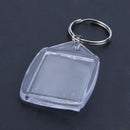 5x Clear Acrylic Blank Keyrings Insert Passport Photo Keychain Keyfob
