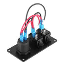2 Gang LED Rocker Switch Panel Circuit Breaker Dual USB Charge Car Marine Boat Z