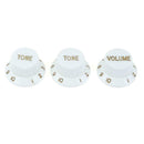 3pcs Plastic Electric Guitar Bass Volume Knob Potentiometer Caps(White)