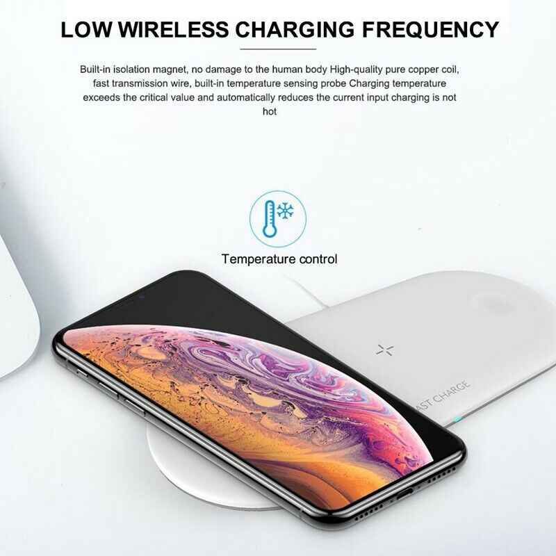 Multi-function wireless charger 3-in-1 mobile phone holder base 10W QI fast Q3I4