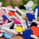 50 pcs Mini Hearts Wooden Pegs Photo Clips Craft Wedding Party Xmas Decor PEJ