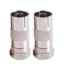 Straight F Male to PAL Female Jack RF Coaxial Connector (Pack of 2)