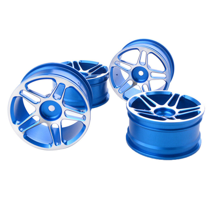 4-Pack Aluminum Wheel Rim for HSP HPI Kyosho 1:10 On-Road RC Flat Racing Car