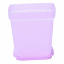 Colorful Plastic Plant Pots with Saucers, Set of 12