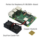Cooling Fan Heatsink Dual Fan Cooling Kit for  3B/2B/B+, 7000rpm