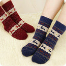 Womens Wool Blend Socks Christmas Snowflake Deer Unisex Warm Winter Socks Q6V7.