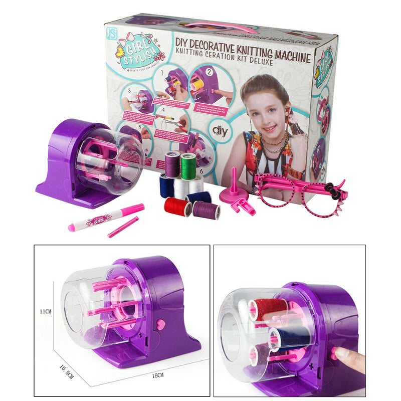 Knitting Kit Machine, Electreic Weaver Loom Tread Rope Knitting RotatingMachine