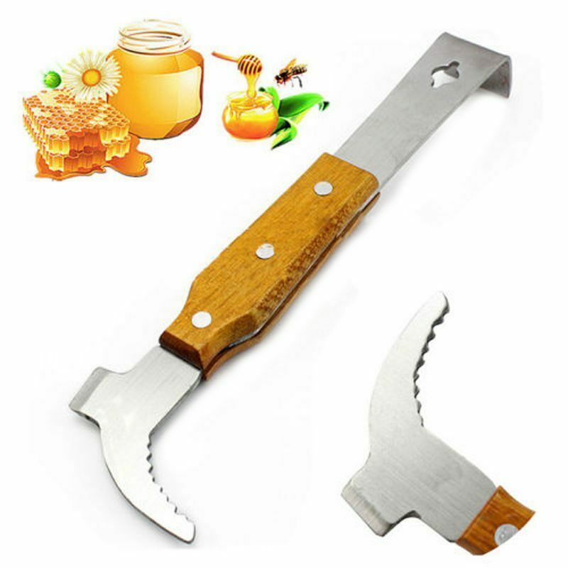 Stainless Steel Bee Hive Scraper Hook Wood for Beekeepers Beekeeping Tool