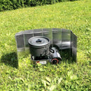 10 Dishes Metal Picnic Gas Stove Wind Shield Folding Camping Outdoor O8G3