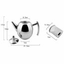 1L Durable Stainless Steel Teapot Coffee Pot Kettle With Filter Large Capac