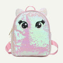 Eyes Print Small Backpacks Women Sequins Shoulder School Bags (Light Pink)