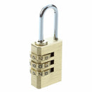 3-D Brass Resettable Combination Padlock Backpack Luggage Coded Lock