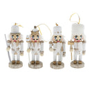 4pcs Wooden Nutcracker Ornaments Christmas Holiday Haning Decoration Figures