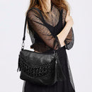 Fashion PU Rivet Crossbody Bag Tassels Small Shoulder Bag Women Travel Bag