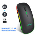 Bluetooth 2.4G Rechargeable Dual Mode Wireless Light Optical Mouse (Black) A