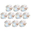 10x Diamante Crystal Flower Flatback Craft Buttons Scrapbook Embellishment