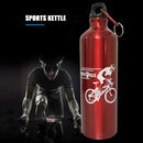 750ml Bicycle Water Bottle Aluminum Alloy Vacuum Insulation Bottle Red