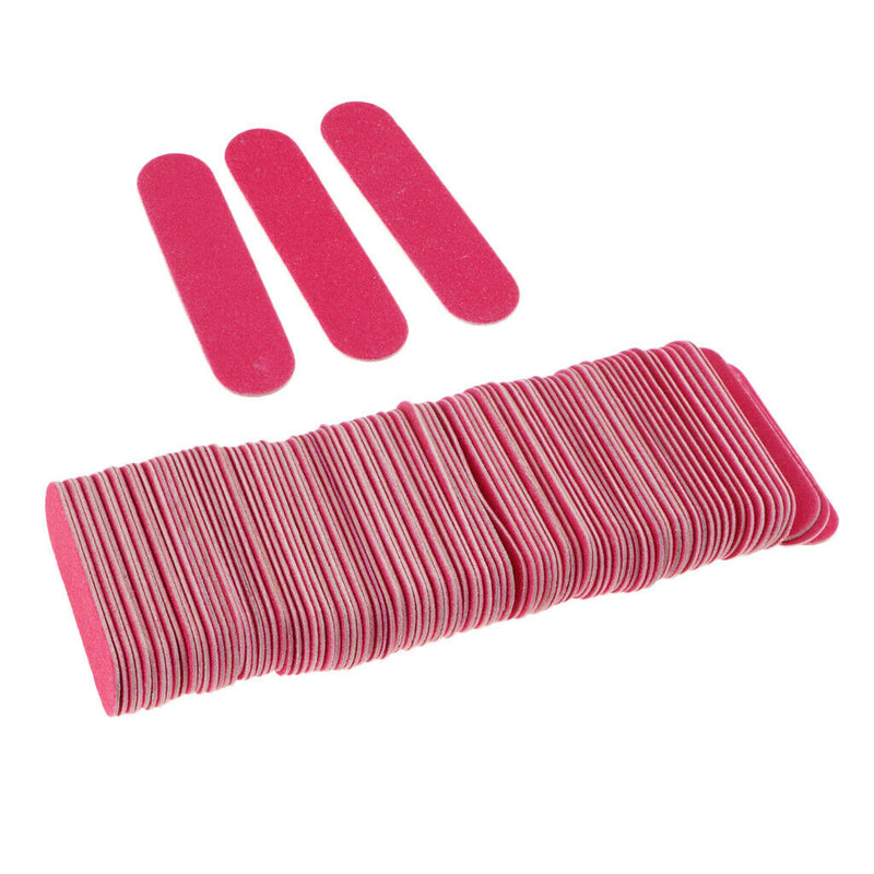 Pack Of 100 Pieces Dual-Sided Nail Files, Washable Nail Buffering Files Bulk,
