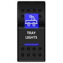 12v 24v Waterproof Rocker Toggle Button Switch Blue LED Tray Light Car Auto 5Pin