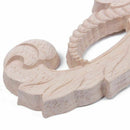 European Style Real Rubber wood Long Floral Carving Applique Home Decoratio