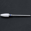 White Ceramic Flame Bit for Hard Gel & Acrylic Nail Art Electric Manicure D