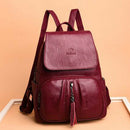 Soft Surface Pu Leather Tassel Solid Color Travel Bag Casual Fashion Travel