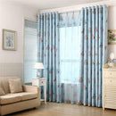 Owl Print Heavy Fabric Blackout Curtain Ready Made Eyelet Window Drape Blue