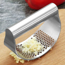 Stainless Steel Curved Garlic Press Crusher Manual Ginger Mincing Masher A