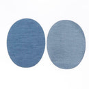 6x Denim Sewing Fabric Patches Jackets Jeans Patches Repair Kit - Light Blue