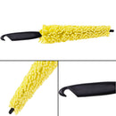 Truck Auto Yellow Sponge Car Wheel Brush Tire Rim Cleaner Black Plastic Handle