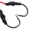 Carbon Steel Dual Assist Hook Jigging Jig Barbed Hooks Braid Assist Cords 5