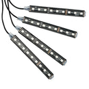 4pc 9LED Remote Control Colorful RGB Car Interior Floor Atmosphere Light Stri 3C