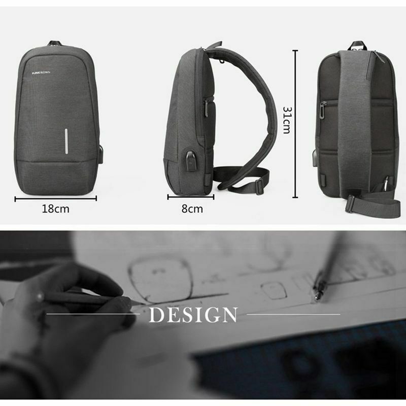 Kingsons USB Chest Bag Men Crossbody Bags Small Shoulder Bag For Male Bicyc Z2Y3