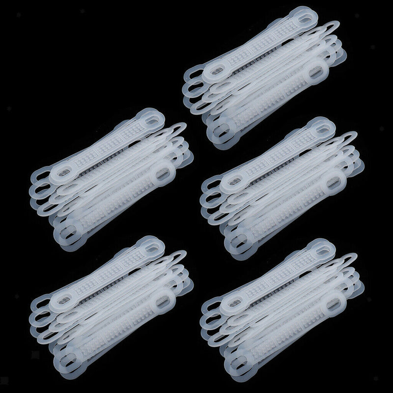 100 Pack Anti Slip Clear Rubber Clothes Hanger Grips Clothing Hanger Strips