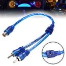 1 RCA Female To 2 Male Splitter Stereo Audio Y Adapter Cable Wire Connector bs