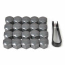 20pcs Car Wheel Nut Bolt Center Cover Gray 17mm Caps + 1x Clip for VW Audi EVU