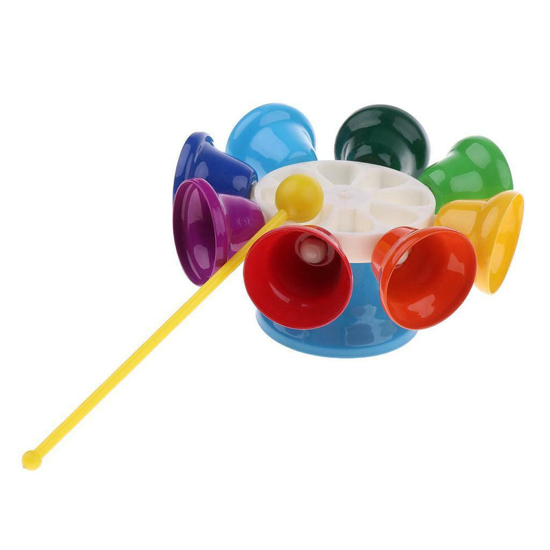 Colorful 8 Note Hand Percussion Bell Handbell for Children Music Education